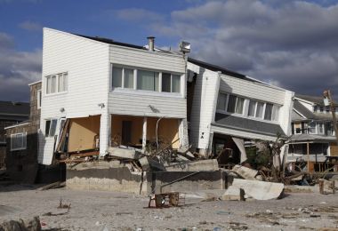 Far Rockaway, New York kasırga Sandy sonrasında sahil evi yok.