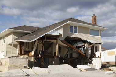 Far Rockaway, New York kasırga Sandy sonrasında sahil evi yok.