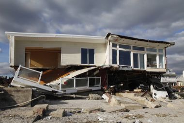 Far Rockaway, New York kasırga Sandy sonrasında sahil evi yok.