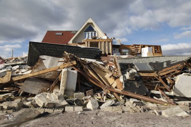 Far Rockaway, New York kasırga Sandy sonrasında sahil evi yok.