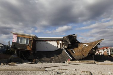 Far Rockaway, New York kasırga Sandy sonrasında sahil evi yok.