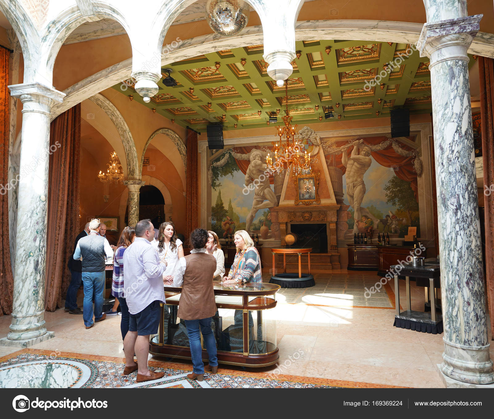 Wine Enthusiasts Taste Wine At The Del Dotto Estate Winery