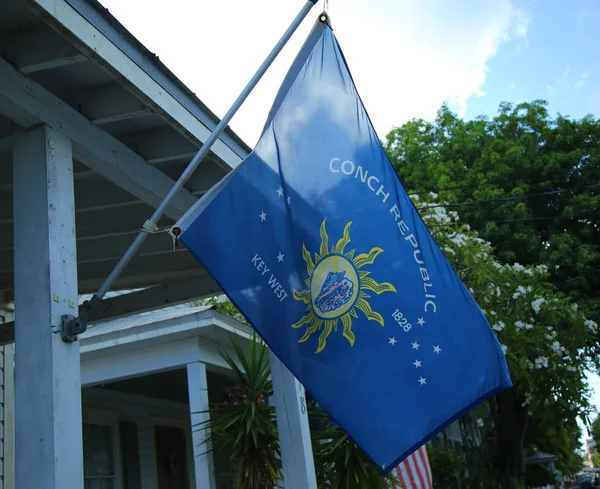 Βούκινο Δημοκρατία σημαία στο Key West, Florida — Φωτογραφία Αρχείου