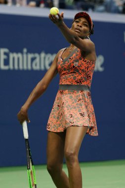 Grand Slam şampiyonu Venus Williams Amerika Birleşik eylem sırasında onu yuvarlak 2017 bize açık 4 maç