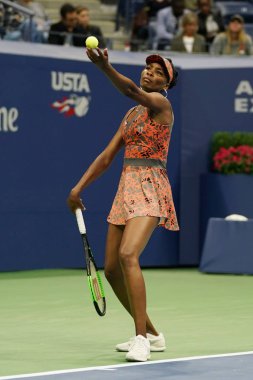 Grand Slam şampiyonu Venus Williams Amerika Birleşik eylem sırasında onu yuvarlak 2017 bize açık 4 maç