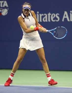 Grand Slam şampiyonu Garbina Muguruza İspanya onun bize açık 2017 yuvarlak 4 maç sırasında eylem