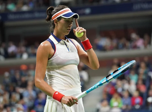 Grand Slam şampiyonu Garbina Muguruza İspanya onun bize açık 2017 yuvarlak 4 maç sırasında eylem