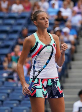 Profesyonel tenis oyuncusu Karolina Pliskova Çek Cumhuriyeti eylem onun turda dört bize açık 2017 maç