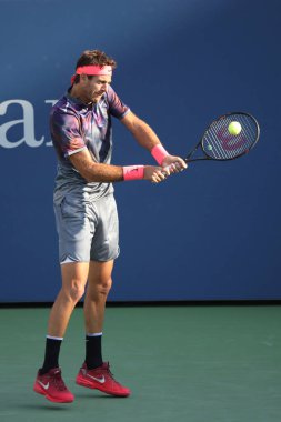 Grand Slam şampiyonu Juan Martin Del Potro Arjantin onun bize açık 2017 yuvarlak 4 maç sırasında eylem