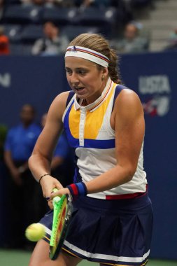 Eylem sırasında onun bize açık 2017 yılında Grand Slam şampiyonu Jelena Ostapenko Letonya birinci tur maç