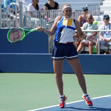 Eylem sırasında onun bize açık 2017 yılında Grand Slam şampiyonu Jelena Ostapenko Letonya ikinci tur maç