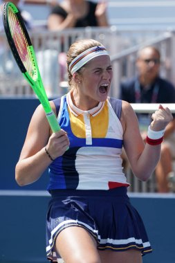 Eylem sırasında onun bize açık 2017 yılında Grand Slam şampiyonu Jelena Ostapenko Letonya ikinci tur maç
