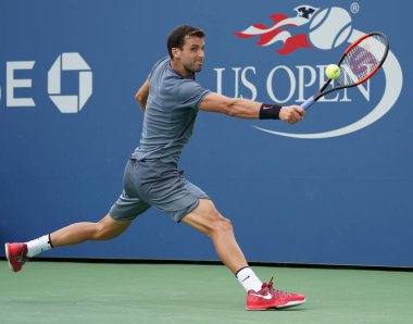 Profesyonel tenis oyuncusu Grigor Dimitrov Bulgaristan eylem onun bize açık 2017 sırasında ikinci tur maç