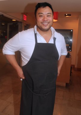 Amerikan restoran sahibi, yazar ve televizyon kişiliği Şef David Chang bize açık gıda önizleme New York'ta tadımı sırasında
