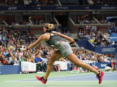  Eylem sırasında onun bize açık 2017 yılında iki kez Grand Slam şampiyonu Petra Kvitova yuvarlak 4 maç