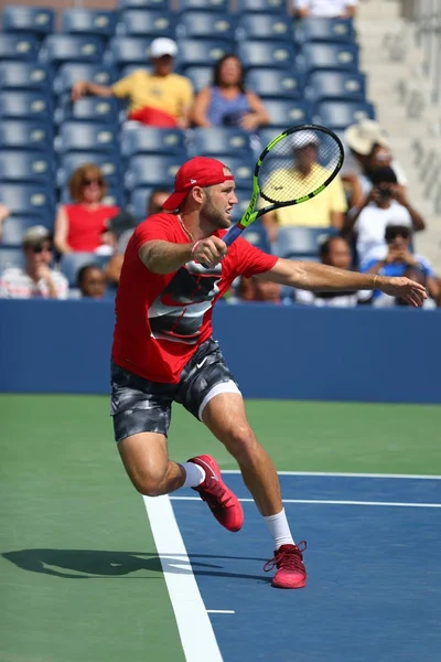 Jogador de tênis profissional Jack Sock dos Estados Unidos pratica para US Open 2017 — Fotografia de Stock