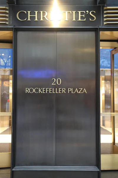 Sede principal de Christie en Rockefeller Plaza en Nueva York — Foto de Stock