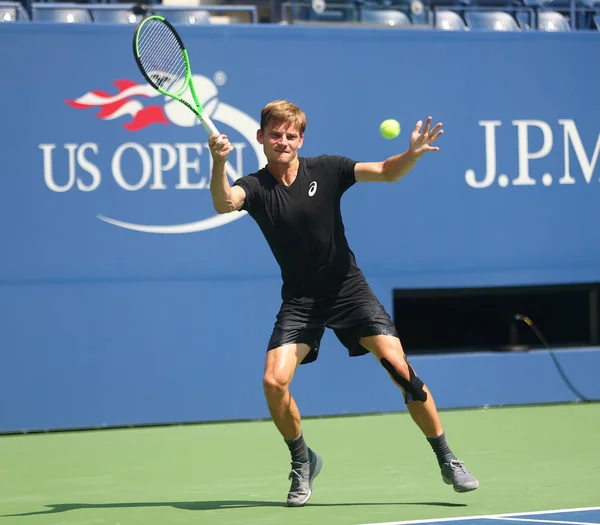 Tennisprofi David Goffin aus Belgien trainiert für unser Open 2017 — Stockfoto