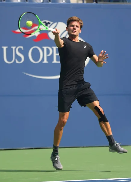 Tennisprofi David Goffin aus Belgien trainiert für unser Open 2017 — Stockfoto