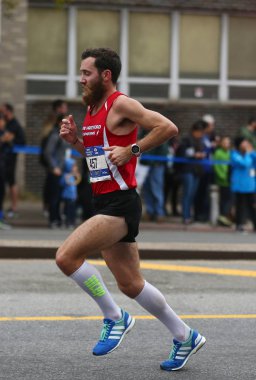New York maratonunu koşucular 26.2 mil tüm beş Nyc boroughs yol çapraz