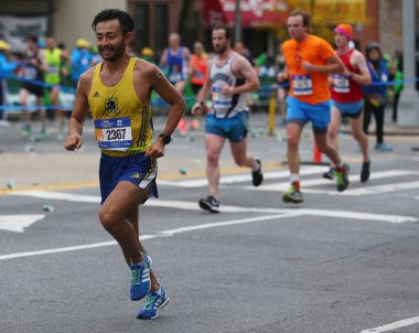 New York maratonunu koşucular 26.2 mil tüm beş Nyc boroughs yol çapraz