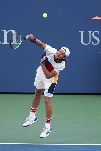 ニューヨーク 2017 プロのテニス プレーヤー ルーカス Pouille フランスの彼私たちオープン 2017 ビリー ビリージーンキングナショナル — ストック写真