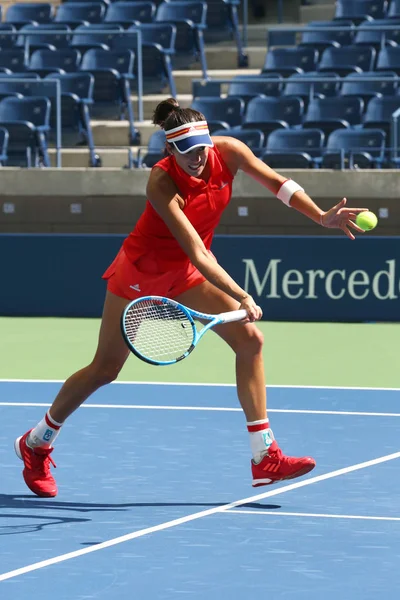 Нью Йорк Серпня 2017 Великого Шолома Чемпіон Garbina Muguruza Іспанії — стокове фото