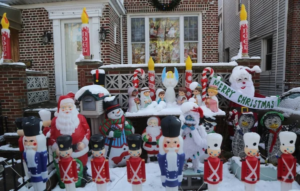 Brooklyn Nueva York Diciembre 2017 Decoración Casa Navidad Brooklyn Nueva —  Fotos de Stock