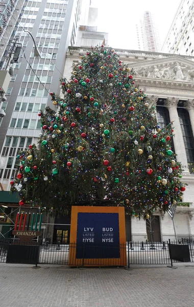 New York City December 2017 New York Stock Exchange Christmas — Stock Photo, Image