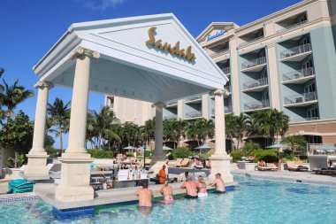 Nassau, Bahamalar - 3 Aralık 2017: Sandalet Kraliyet Bahama lüks Resort Nassau, Bahamalar
