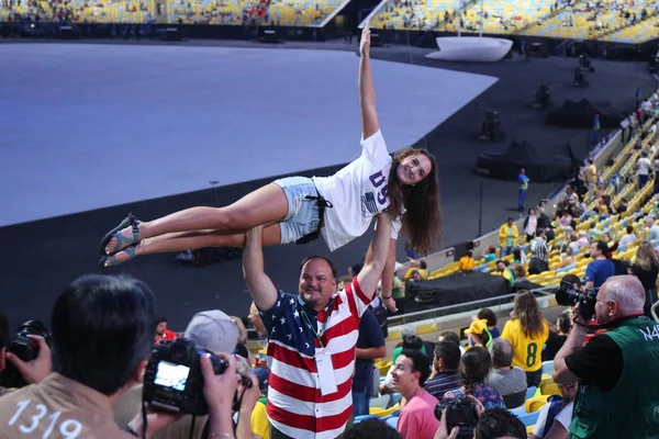 Rio Janeiro Brasil Agosto 2016 Aficionados Deporte Estados Unidos Durante — Foto de Stock