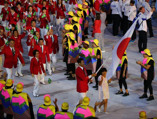 Rio Janeiro Brazylia Sierpnia 2016 Japoński Reprezentacji Olimpijskiej Wkroczyły Igrzysk — Zdjęcie stockowe