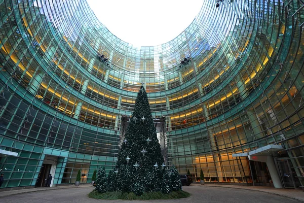 New York Dezember 2017 Weihnachtsbaum Auf Dem Blütenberg Turmkomplex Midtown — Stockfoto