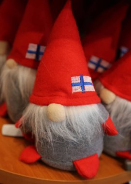 Rovaniemi, Finlandiya - 19 Şubat 2017: Rovaniemi, Finlandiya için ekranda yerel Hatıra Eşyası. 