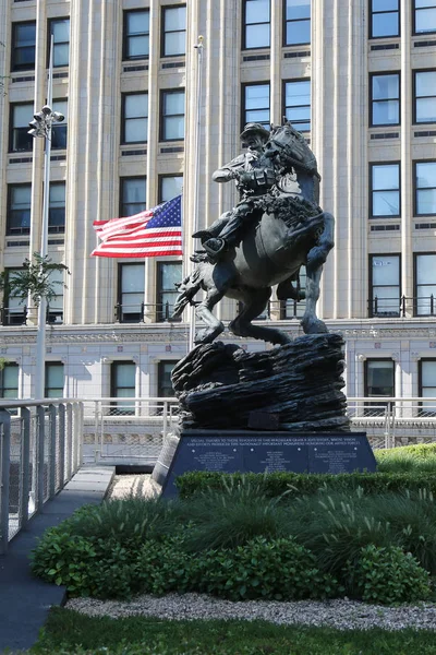 Nueva York Julio 2017 America Response Monument Subtitulado Oppresso Liber — Foto de Stock