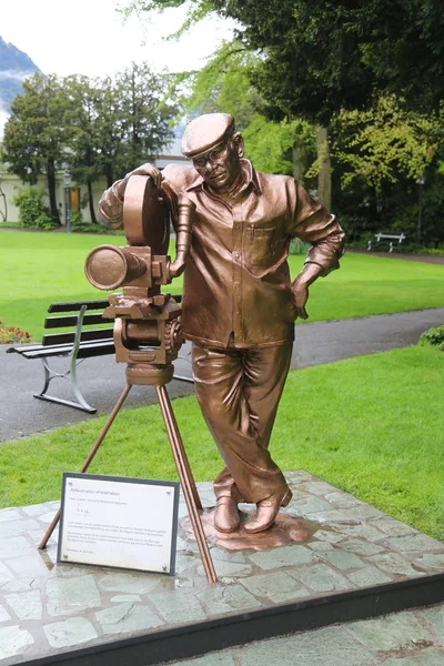 Interlaken Switzerland Maio 2017 Estátua Diretor Produtor Cinema Bollywood Yash — Fotografia de Stock