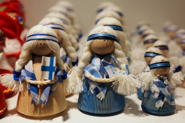 Helsinki, Finlandiya - 16 Şubat 2017: Helsinki, Finlandiya için ekranda yerel Hatıra Eşyası