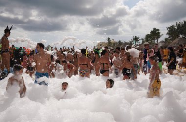 Playa Del Carmen, Meksika - 31 Aralık 2017: Plaj partisi Iberostar Paraiso Maya Hotel Playa Del Carmen Meksika at. 