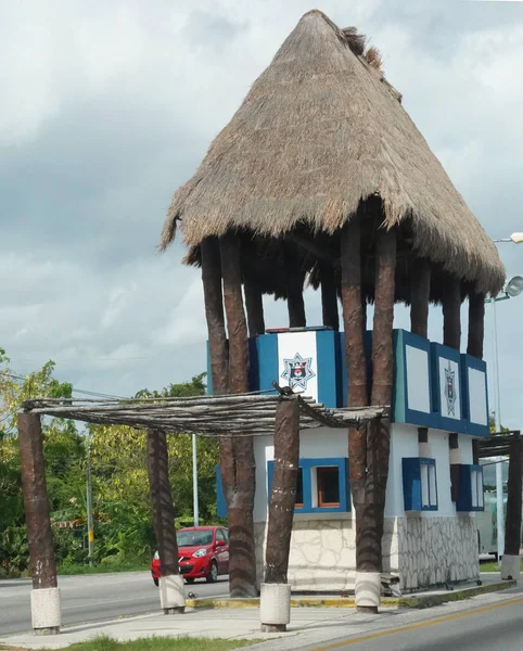 Cancun Mexiko Januar 2018 Mexikanischer Föderaler Kontrollpunkt Südlich Von Cancun — Stockfoto