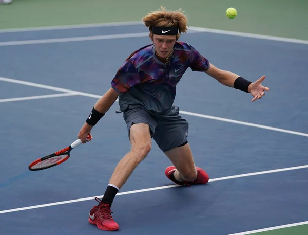 Nueva York Septiembre 2017 Tenista Profesional Andrey Rublev Rusia Acción — Foto de Stock