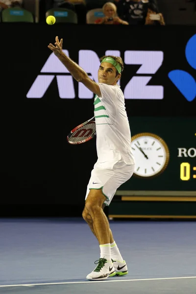 Melbourne Austrália Janeiro 2016 Dezessete Vezes Campeão Grand Slam Roger — Fotografia de Stock