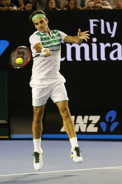 Melbourne Austrália Janeiro 2016 Dezessete Vezes Campeão Grand Slam Roger — Fotografia de Stock