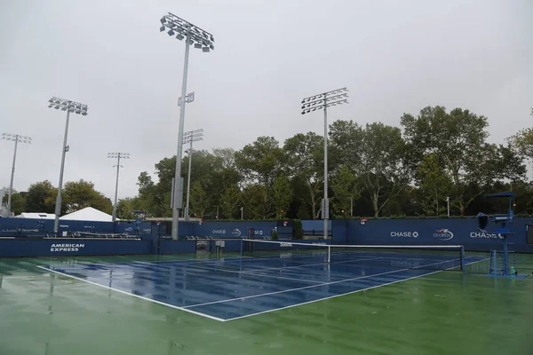 New York August 2017 Wet Tennis Court Open 2017 Rain — Stock Photo, Image