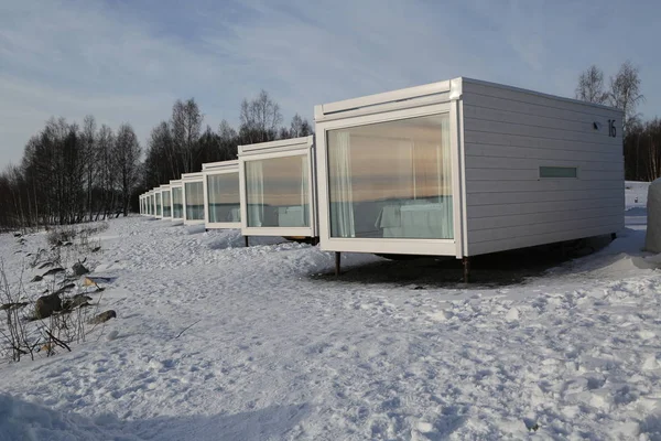 Kemi Finland Februar 2017 Gläserne Villa Meer Bereich Der Schneeburg — Stockfoto