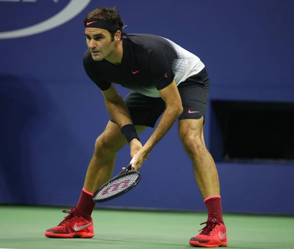 Nova Iorque Setembro 2017 Campeão Grand Slam Roger Federer Suíça — Fotografia de Stock