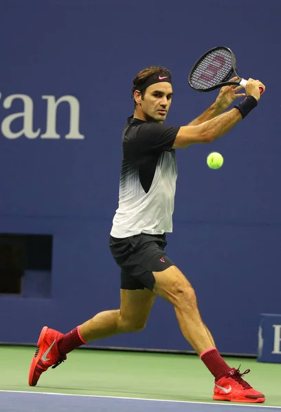 Nueva York Septiembre 2017 Campeón Del Grand Slam Roger Federer —  Fotos de Stock