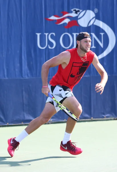 New York Augusti 2017 Professionell Tennisspelare Jack Sock Usa Praxis — Stockfoto