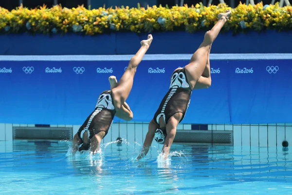 Rio Janeiro Brasil Agosto 2016 Equipe Grécia Ação Durante Duetos — Fotografia de Stock