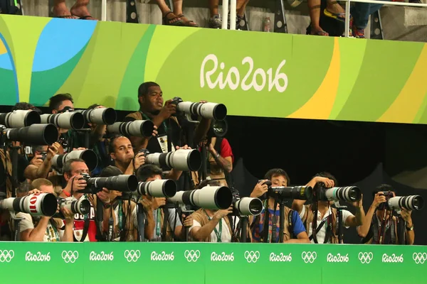 Rio Janeiro Bresil Août 2016 Photographes Sportifs Professionnels Lors Des — Photo