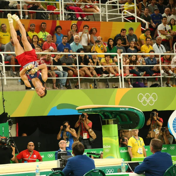 2016年オリンピック体操競技で男子のヴォールトで競合している芸術体操チリのトマス ゴンザレス リオデジャネイロ ブラジル 2016 — ストック写真